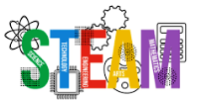 The image features the word "STEAM" in colorful letters, each representing Science, Technology, Engineering, Arts, and Math, with related icons in the background.